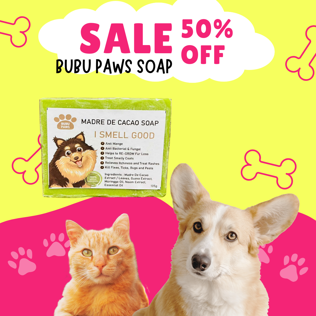 BUBU PAWS Madre de Cacao Soap -Anti-Ticks and Fleas - Anti-Mange Treatment -Itch Relief - Rashes 3 SETS