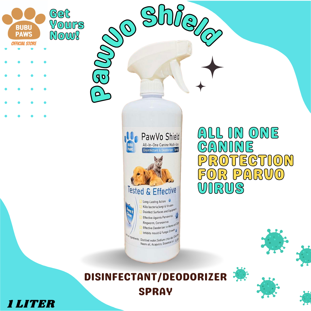 Bubu Paws Pawvo Shield Pet Disinfectant Againts Parvovirus Spray 1L Odor Eliminator