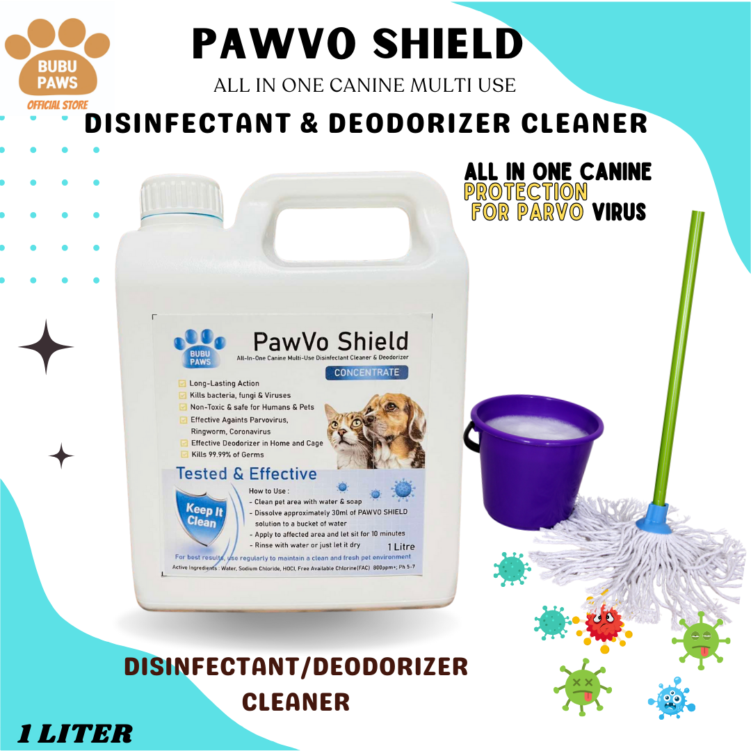 Bubu Paws PawVo Shield: All-In-One Canine Multi-Use Disinfectant & Deodorizer Cleaner