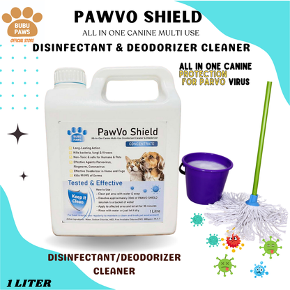 Bubu Paws PawVo Shield: All-In-One Canine Multi-Use Disinfectant & Deodorizer Cleaner