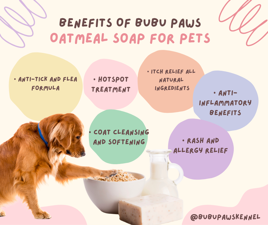 Bubu Paws Oatmeal Soap 135g Anti-Tick Flea VCO Pet Bar Soap Ultimate Pet Care Solution