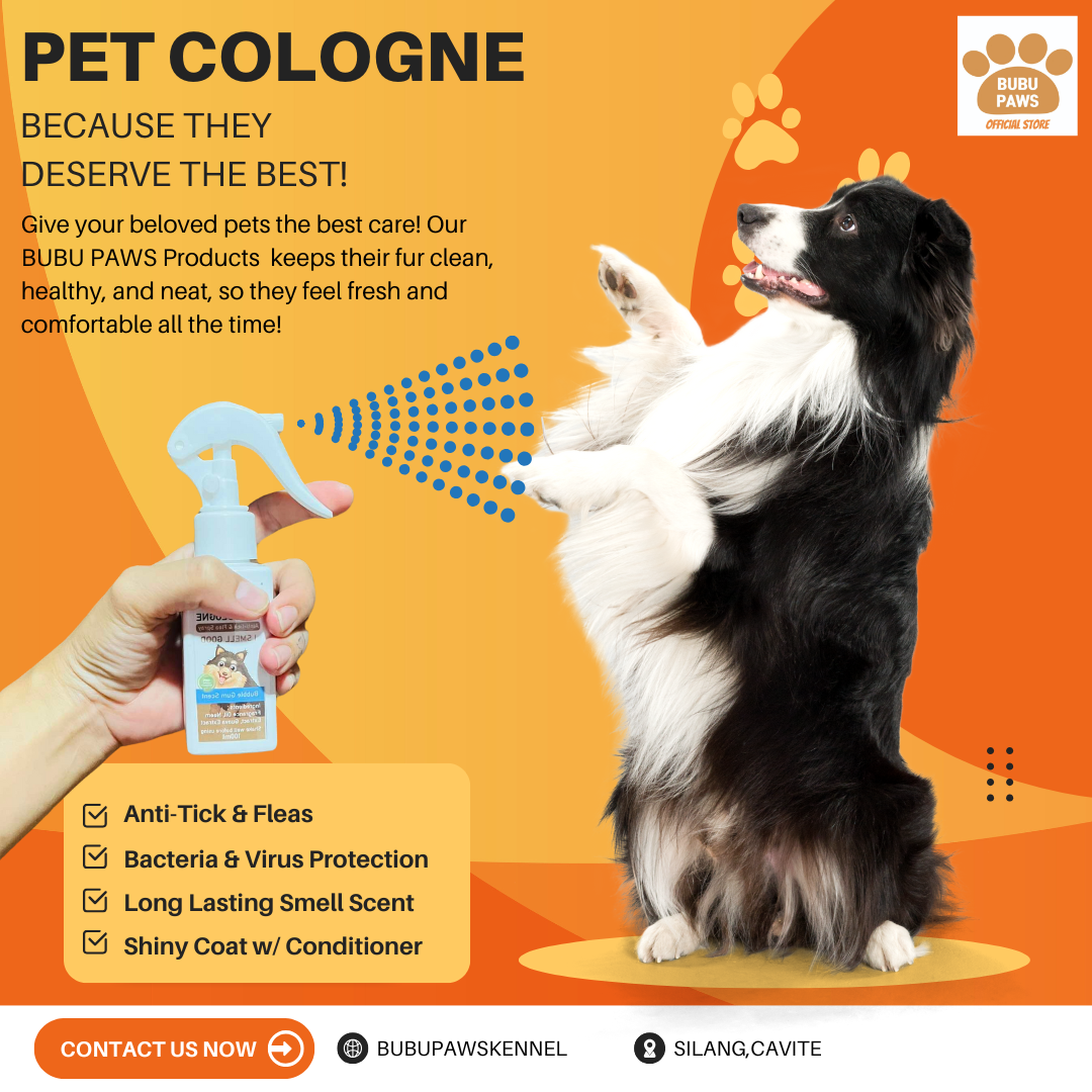 Bubu Paws Pet Cologne 100ml - Anti-Tick & Fleas Protection (Long-Lasting Scent) / Bacteria & Virus