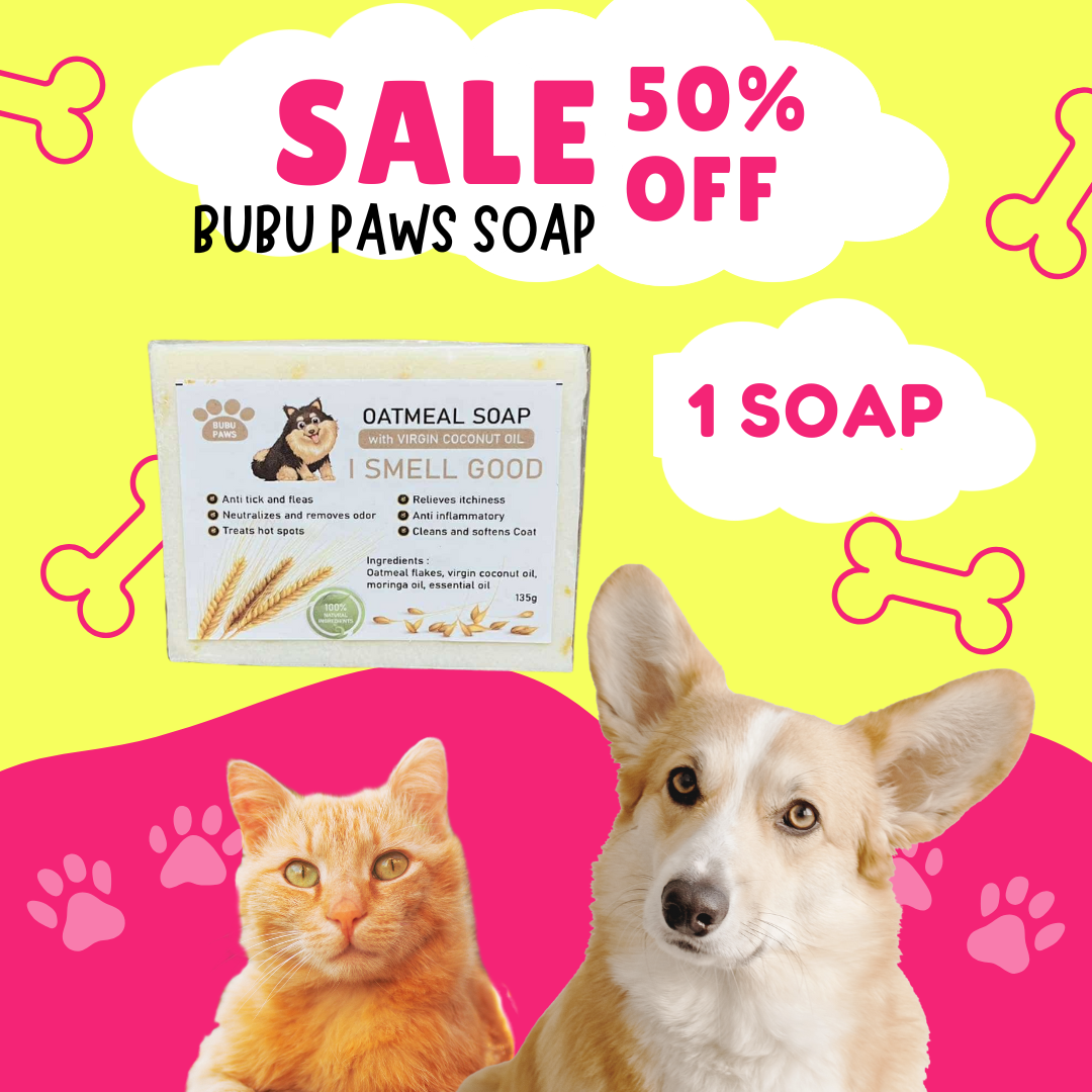 Bubu Paws Oatmeal Soap 135g Anti-Tick Flea VCO Pet Bar Soap Ultimate Pet Care Solution