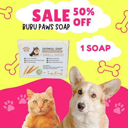 Bubu Paws Oatmeal Soap 135g Anti-Tick Flea VCO Pet Bar Soap Ultimate Pet Care Solution