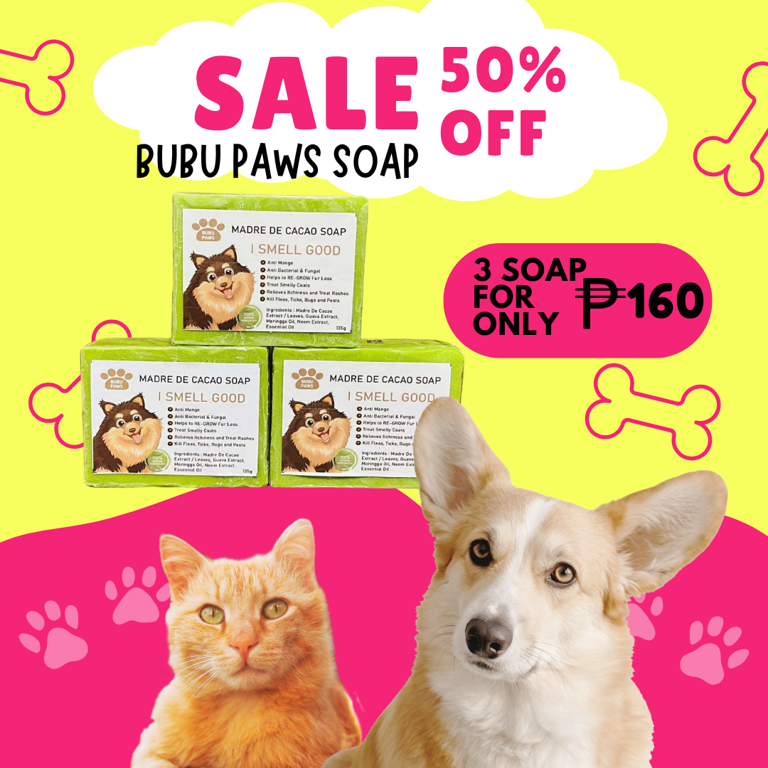 BUBU PAWS Madre de Cacao Soap -Anti-Ticks and Fleas - Anti-Mange Treatment -Itch Relief - Rashes 3 SETS